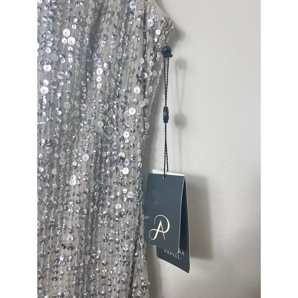 NWT ADRIANNA PAPELL DRESS SILVER 4P - Picture 4 of 16